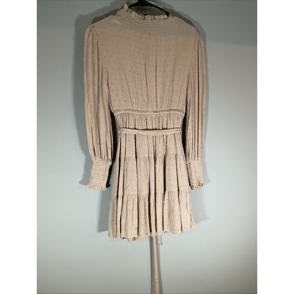 Baltic Born Amelia Boho Rayon Tan Lined Mini Dress Size XSmall F96